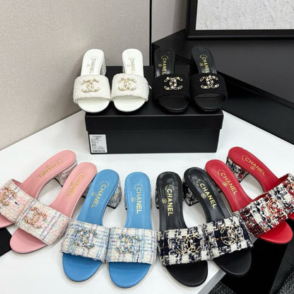 CC 25 Sandal Heel 5cm Tweed Mop