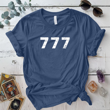 777 Angels Numbers T Shirt Indigo Blue Mockup