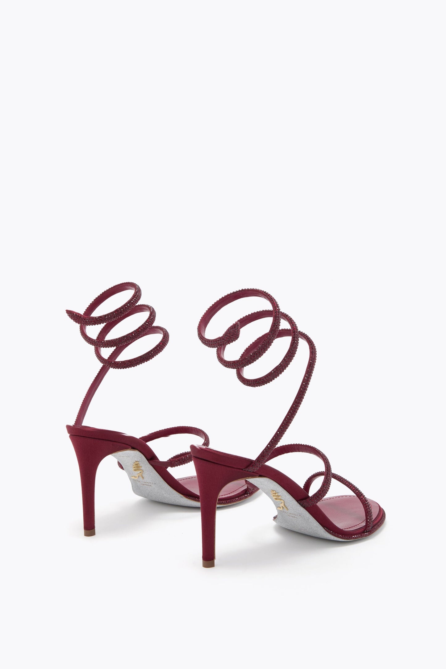 Rene Caovilla Cleo Sandals Burgundy Red 80mm Leather