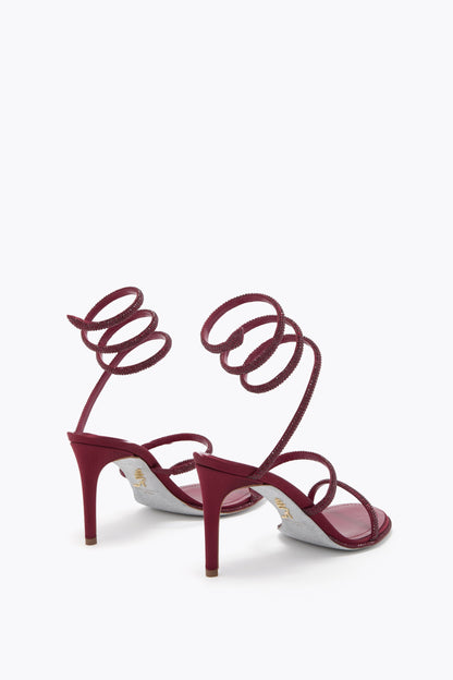 Rene Caovilla Cleo Sandals Burgundy Red 80mm Leather
