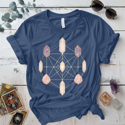 Crystal Symmetry T-Shirt Mockup Indigo Blue