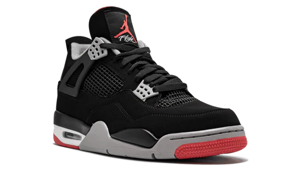 Nike Air Jordan 4 Black Gray Red Suede TPU