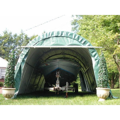 Rhino Shelter Extended Instant Garage Round 12'Wx24'Lx8'H