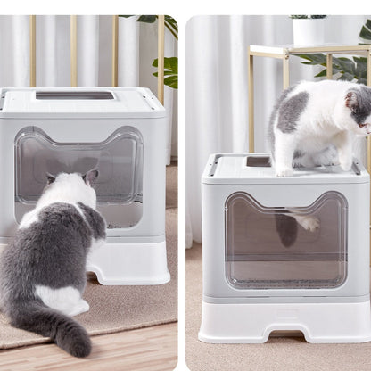 STONY - Litière pliable avec couvercle entrée avant & sortie supérieure