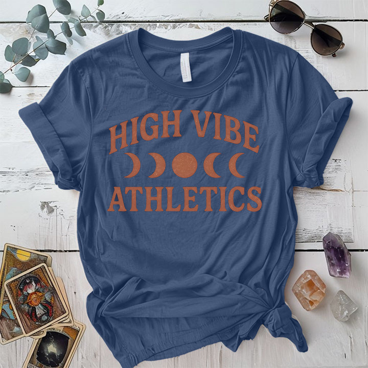 High Vibe Athletics T-Shirt Mockup Indigo Blue