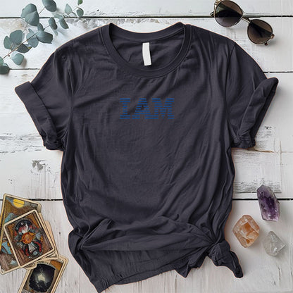 I Am T-Shirt Mockup Dark Heather Grey