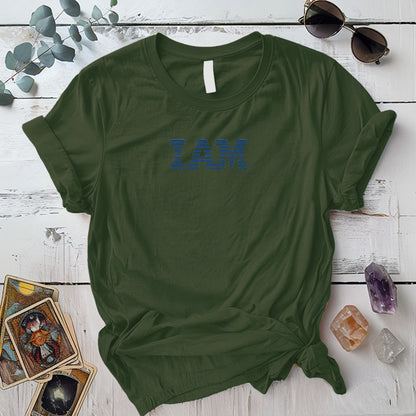 I Am T-Shirt Mockup Military Green