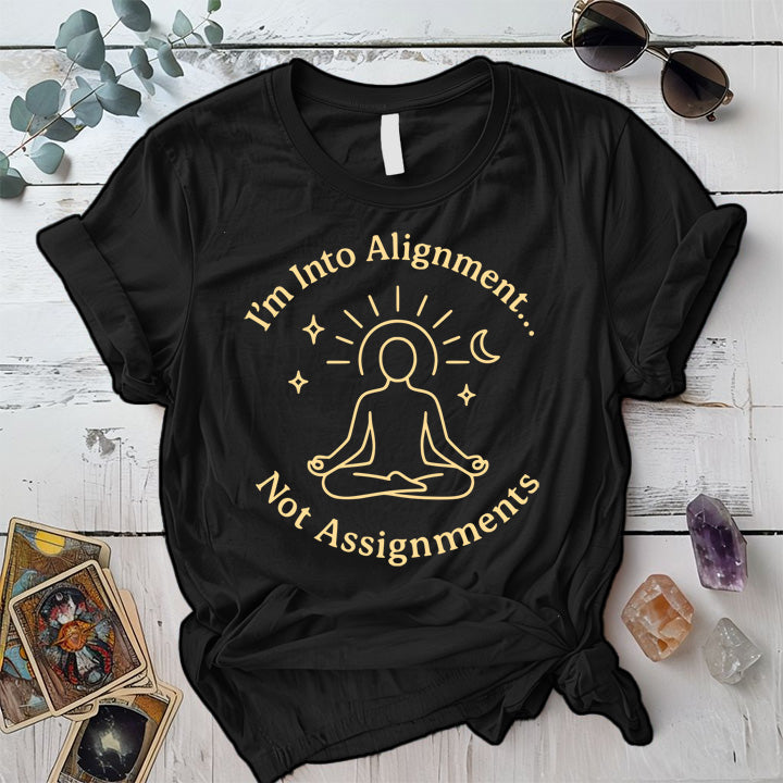 Alignment Not Assignments T-Shirt Mockup Black