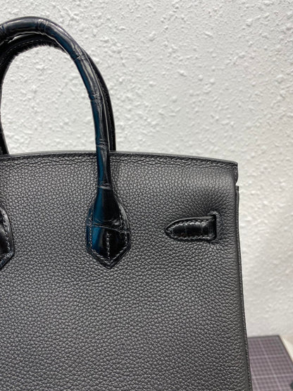 HM BIRKIN 30CM BLACK CROCODILE AND TOGO LEATHER GOLD HARDWARE