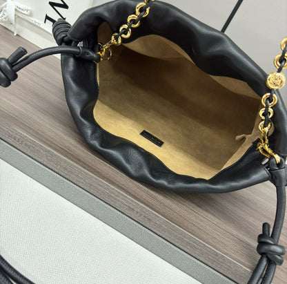 Loew Medium Flamenco Bag 30cm Black Lambskin