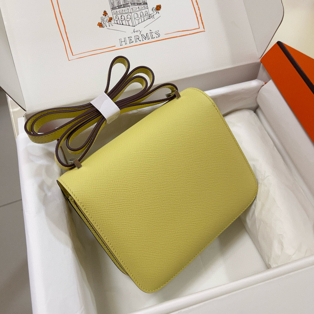 HM Constance Bag Lime Epsom Silver Hardware