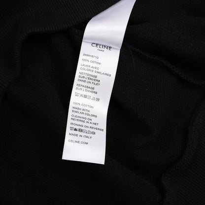 Celin Loose Hoodie Black Fleece White Logo