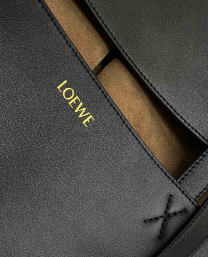 LOEW PUZZLE FOLD TOTE IBLACK SHINY CALFSKIN