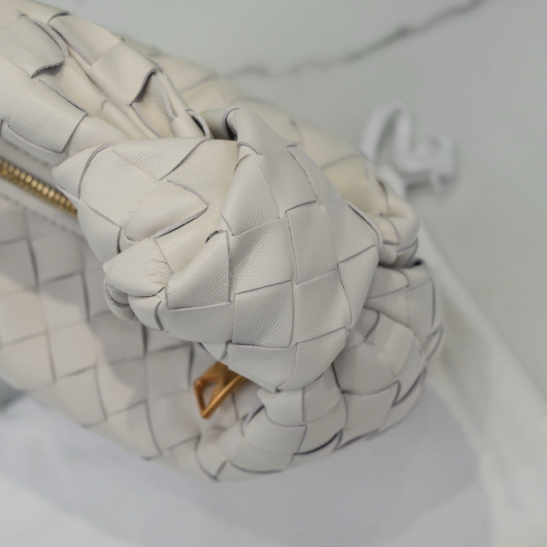 BV 24 Mini Jodie 28 White Lambskin Gold Hardware