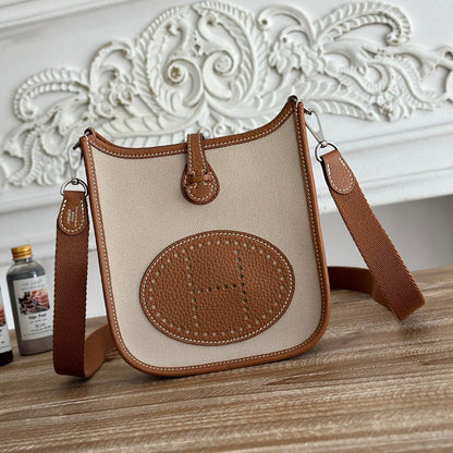Evelyne Hermes Bags 17 Brown Beige Wax Thread and Cowhide