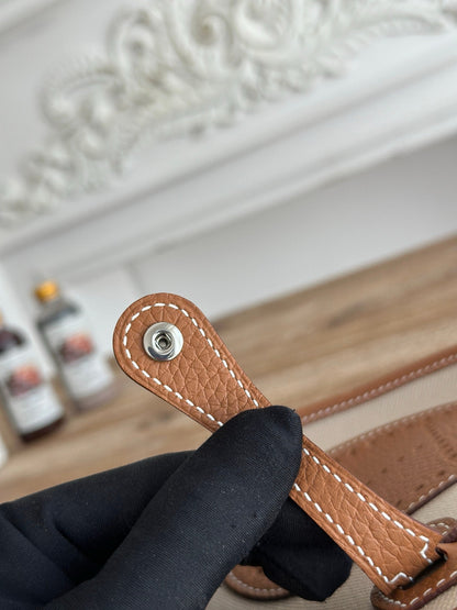 Evelyne Hermes Bags 17 Brown Beige Wax Thread and Cowhide