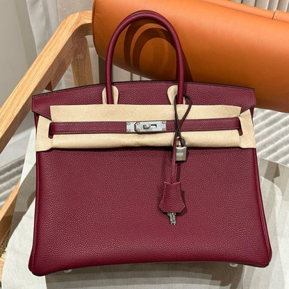 HM BIRKIN 30CM BURGUNDY TOGO LEATHER SILVER  HARDWARE