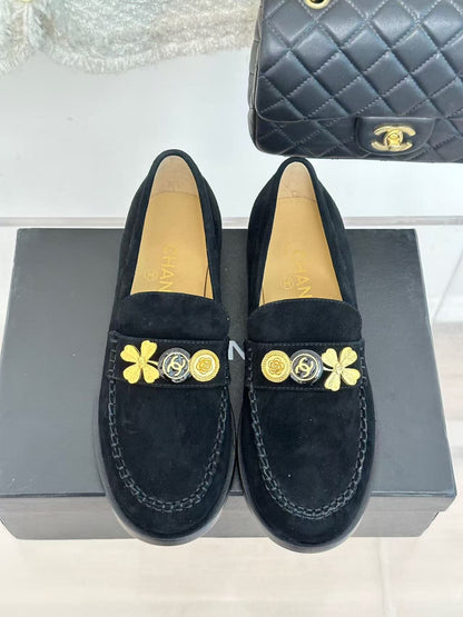 Chanel Loafer Black Suede Leather 401352
