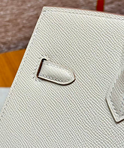 HM BIRKIN 25CM BAG WHITE GOLD HARDWARE EPSOM LEATHER