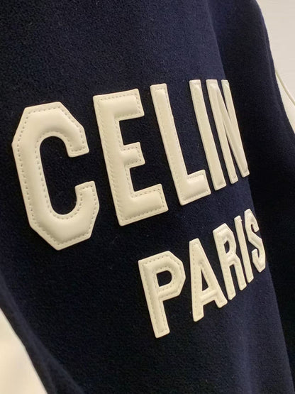 Celine 25 Jacket Blue White Wool