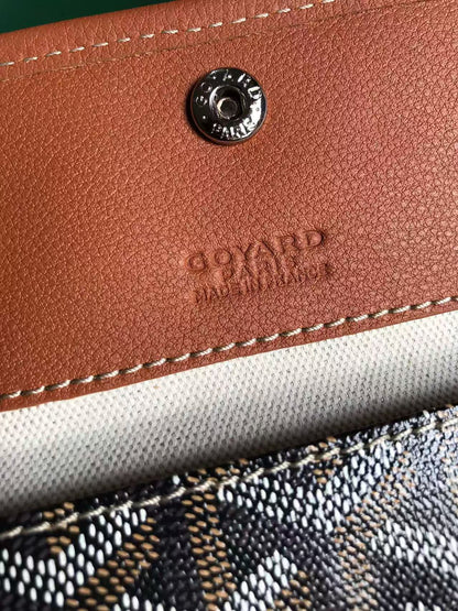 SAINT LOUIS PM 34 IN BLACK GOYARDINE CANVAS AND TAN CALFSKIN