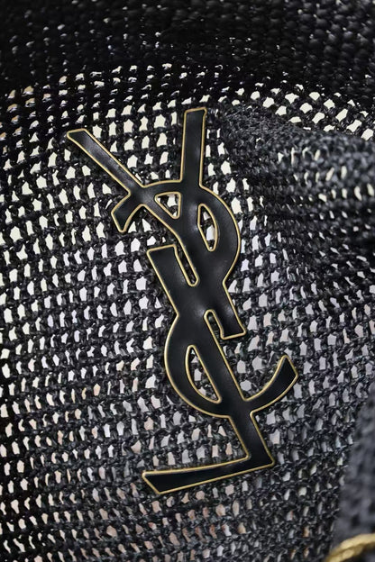 YSL Tote Bag Black Raffia