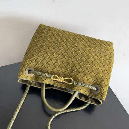 BV Andiamo Bag 32cm Olive Green Suede Leather