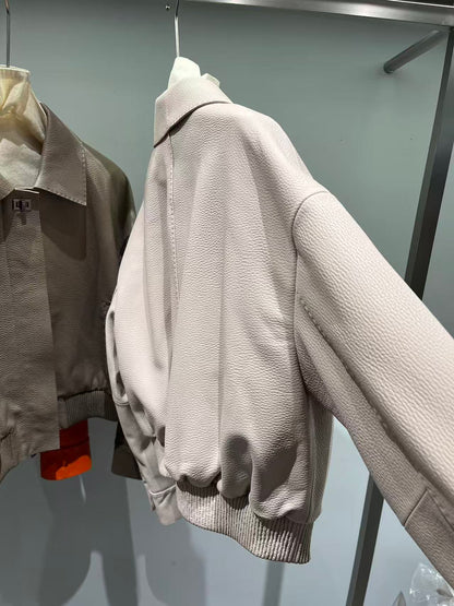 Fendi 25 Leather Jacket Light Camel 0019