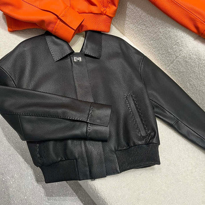 Fendi 25 Leather Jacket Black 0020