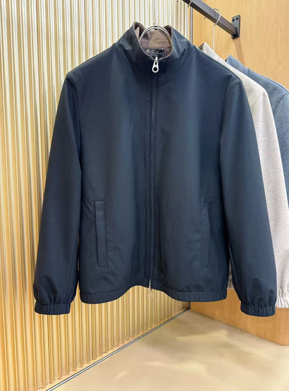 Loro Piana Jacket Blue Brown Fabric Cashmere