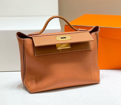 HM 24/24 Mini Bag Gold Evercolor Leather Gold Hardware