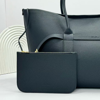 Loro Piana Ghiera Tote 40cm Bag Deep Blue Calfskin