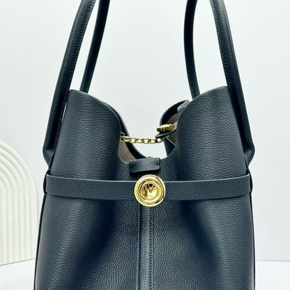 Loro Piana Ghiera Tote 40cm Bag Deep Blue Calfskin