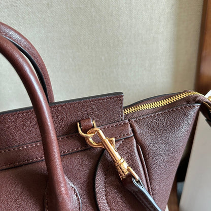 Celine 2025 Luggage Bag Burgundy Leather