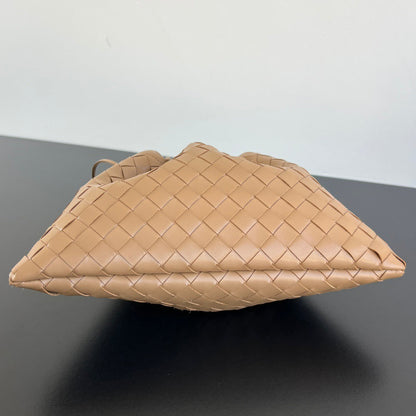 Bottega Veneta 2025 Dustbag Clutch Bag Pale Brown Calfskin