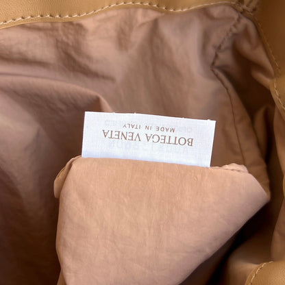 Bottega Veneta 2025 Dustbag Clutch Bag Pale Brown Calfskin