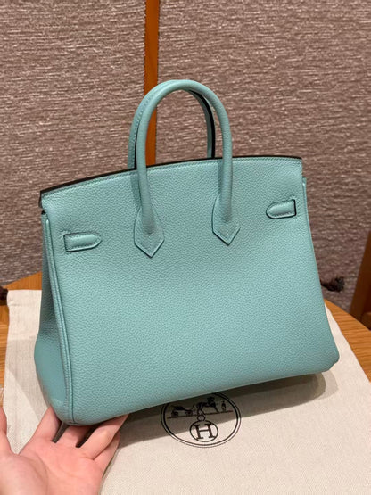 Hermes 2025 Birkin Bag Blue Atoll Epsom Leather
