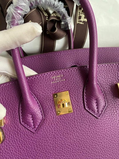 Hermes 2025 Birkin Bag Purple With Gold Hardware Togo Leather