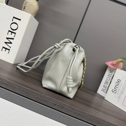 Loewe 2026 Flamenco Purse Goodie Bag 30cm Space Gray Soft Nappa Sheep Leather