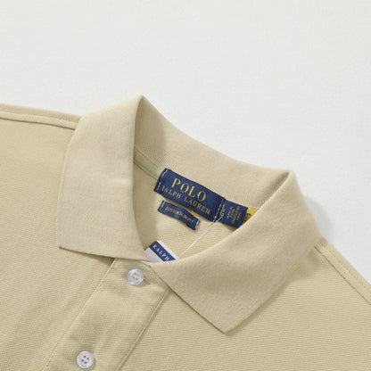 Ralph Lauren Custom Slim Fit Polo Shirt Beige Cotton