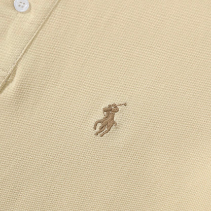 Ralph Lauren Custom Slim Fit Polo Shirt Beige Cotton