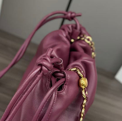 Loewe 2026 Flamenco Purse Bag 30cm Burgundy Nappa Leather