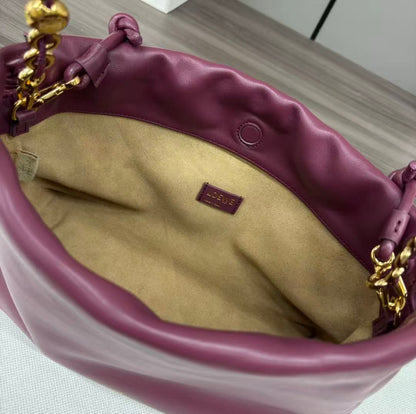 Loewe 2026 Flamenco Purse Bag 30cm Burgundy Nappa Leather