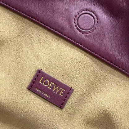 Loewe 2026 Flamenco Purse Bag 30cm Burgundy Nappa Leather