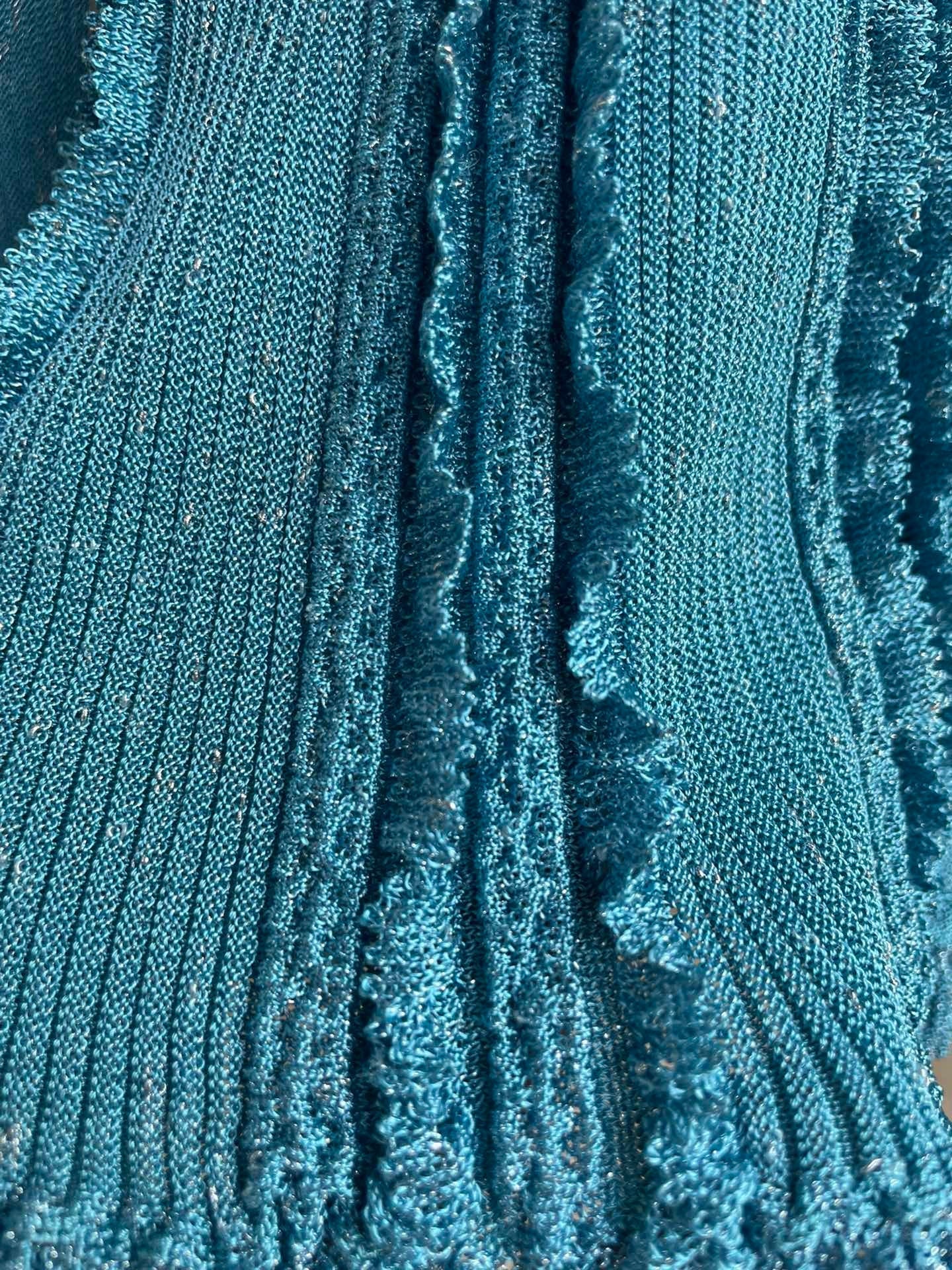 Chanel 2026 Cardigan Logo Button Blue Wool