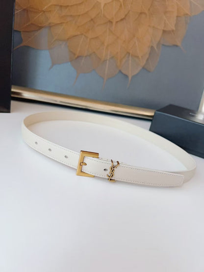 Saint Laurent Cassandre Leather Belt