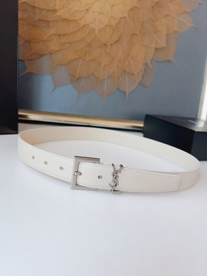 Saint Laurent Cassandre Leather Belt