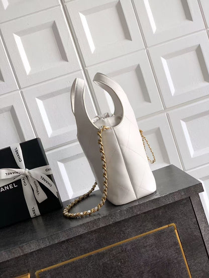 Chanel 2026 Small Shopping Bag 22cm White Calfskin