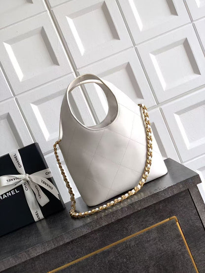 Chanel 2026 Small Shopping Bag 22cm White Calfskin
