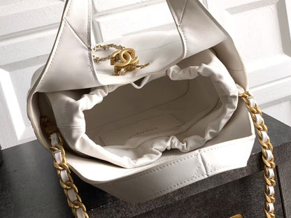 Chanel 2026 Small Shopping Bag 22cm White Calfskin